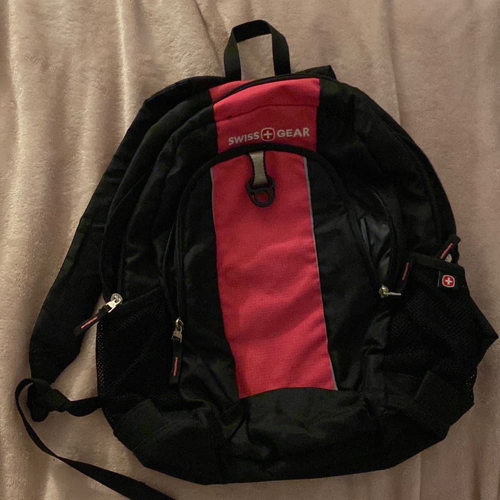 Swiss Gear pink and black backpack